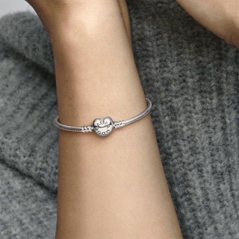 Pandora Moments Heart Clasp Snake Chain Bracelet - Vòng/lắc tay bạc, khoá tim, dáng mềm - JEWELRY BRACELET