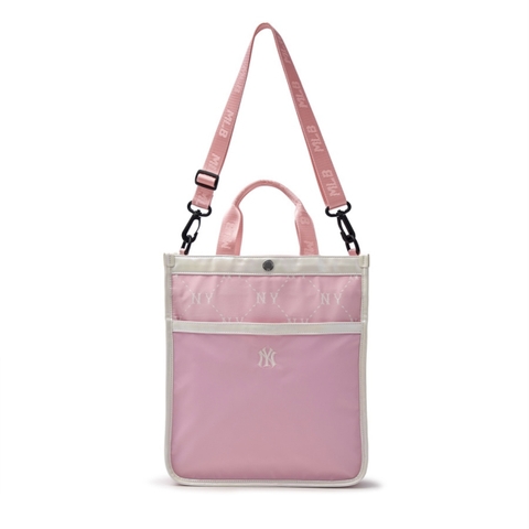 MLB Dia Monogram School Bag Set (backpack + tote crossbody bag) NY NEW YORK Pink - Bộ gồm 2 món (Balo + Túi) màu hồng