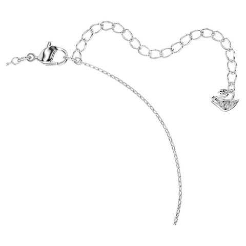 CHÍNH HÃNG - SWAROVSKI Una Sparkling Dance necklace (Round, BLUE, Rhodium plated) Dây chuyền pha lê xanh chuyển động - JEWELRY