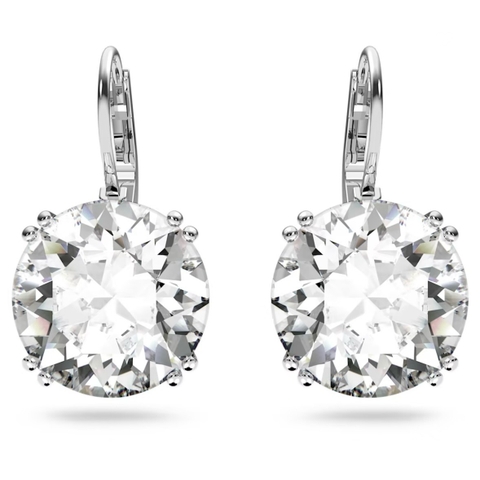SWAROVSKI Millenia drop earrings (Round cut, White, Rhodium plated) - Khuyên tai pha lê trắng, cắt tròn - JEWELRY