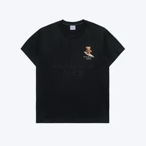 ÁO ADLV SURF BEAR SHORT SLEEVE T-SHIRT BLACK - Áo thun cổ tròn tay lỡ màu đen