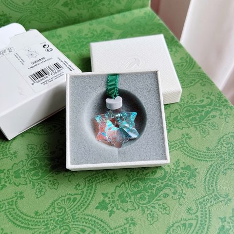 SWAROVSKI ORNAMENT STAR 2023 CRYSTAL - Vật trang trí ngôi sao pha lê xanh
