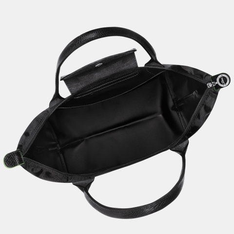 MEDIUM SIZE - TÚI LONGCHAMP LE PLIAGE NOIR GREEN M TOTE BAG - BLACK - Túi xách màu đen, quai nắp đen