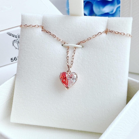 SWAROVSKI Gema Heart necklace (Heart, Pink, Rose gold-tone plated) - Dây cổ, dây chuyền tim ghép trắng và hồng - SWAROVSKI - JEWELRY NECKLACE