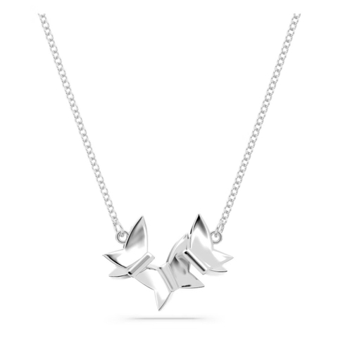 SWAROVSKI Lilia necklace (Butterfly, White, Rhodium plated) - Dây cổ, dây chuyền hoạ tiết bướm - JEWELRY NECKLACE