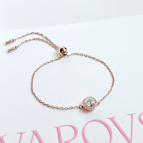 SWAROVSKI Una Angelic bracelet (Round cut, Pavé, White, Rose gold-tone plated) - Vòng, lắc tay pha lê trắng - JEWELRY BRACELET