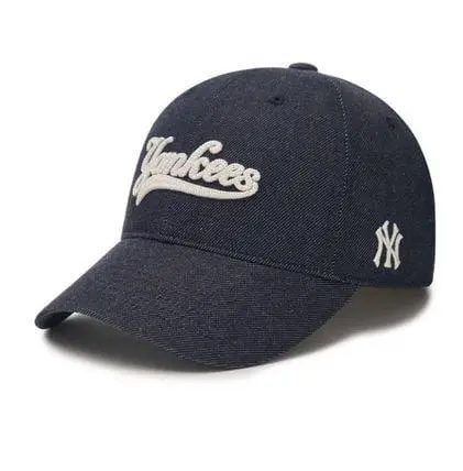 Mũ MLB Adjustable Soft Top Baseball Cap New York Yankees Denim - Mũ lưỡi trai, nón kết màu denim xanh đậm