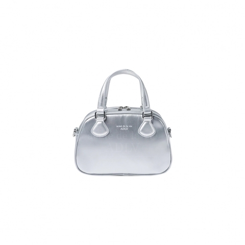 TÚI TOTE ADLV ENAMEL BOWLING GREY BẠC