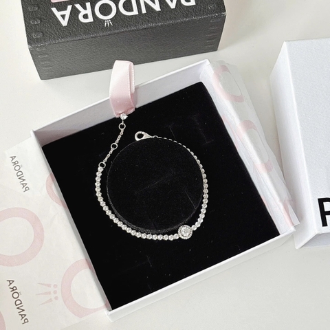 PANDORA Timeless Bracelet (Silver Sterling, White Zirconia) - Vòng/lắc tay bạc 925, đá CZ trắng - JEWELRY BRACELETS