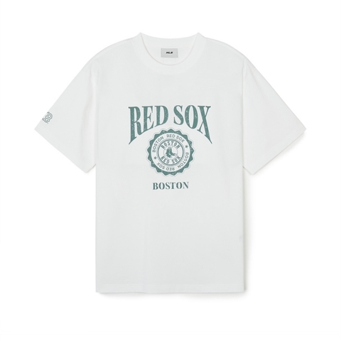 Áo MLB Vintage Logo Graphic Over Fit T Shirts BOSTON REDSOX T-Shirts - Áo thun cổ tròn tay lỡ màu trắng