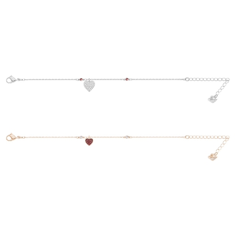 SWAROVSKI Crystal Wishes bracele (Set 2, Heart, Red, Mixed metal finish) - Bộ gồm 2 Vòng, lắc tay tim trắng và đỏ - JEWELRY BRACELET
