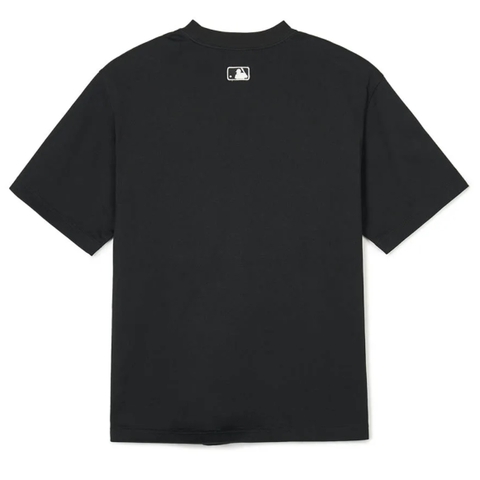 Áo MLB New York Yankees NY Basic Black T-Shirt - Áo thun cổ tròn tay lỡ màu đen, chữ NY