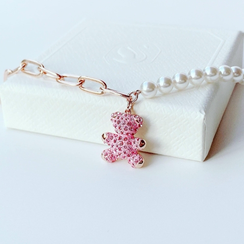 SWAROVSKI Teddy bracelet (Bear, Pink, Rose gold-tone plated) - Vòng/lắc tay SWAROVSKI - JEWELRY
