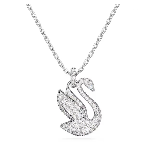SWAROVSKI Swan pendant (Swan, White, Rhodium plated) - Dây cổ, dây chuyền thiên nga trắng - JEWELRY NECKLACE