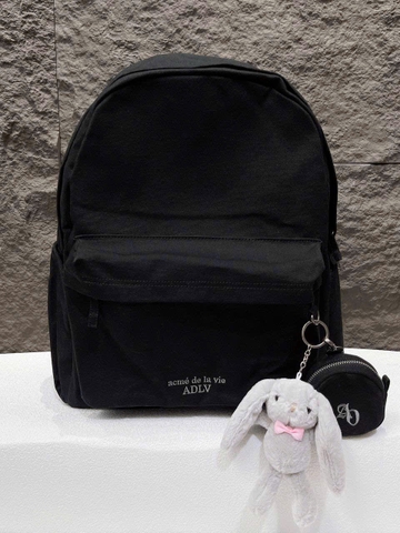ADLV BASIC LOGO SIMPLE COTTON BACKPACK Black - Cặp, Balo màu đen