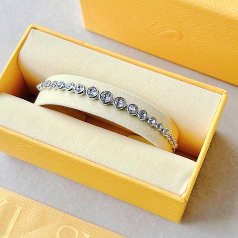 SWAROVSKI Imber Tennis bracelet (Mixed round cuts, White, Rhodium plated) - Vòng, lắc tay, vòng tròn đính pha lê trắng, dáng rút - JEWELRY BRACELET