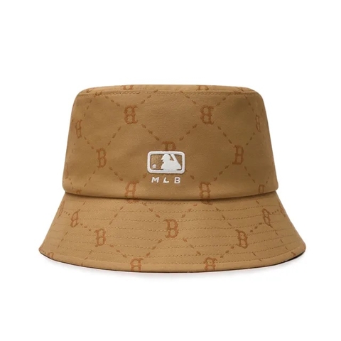Mũ MLB Monogram Diamond B Boston Beige Brown Bucket Hat