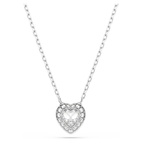 CHÍNH HÃNG - SWAROVSKI x Ariana Grande pendant (Mixed cuts, Heart, White, Rhodium plated) - Dây cổ, chuyền, pha lê trắng, trái tim - JEWELRY NECKLACE