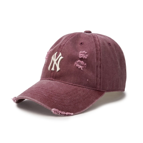 MLB Damage Washing Unstructured Ball Cap New York Yankees BURGUNDY - Mũ lưỡi trai, nón kết