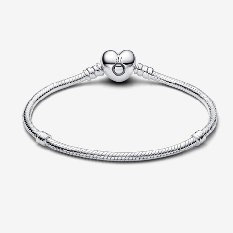 Pandora Moments Heart Clasp Snake Chain Bracelet - Vòng/lắc tay bạc, khoá tim, dáng mềm - JEWELRY BRACELET