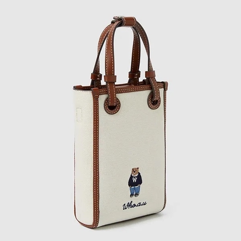 Túi WHOAU Steve Mini Square Crossbag White - Túi đeo chéo có quai màu trắng