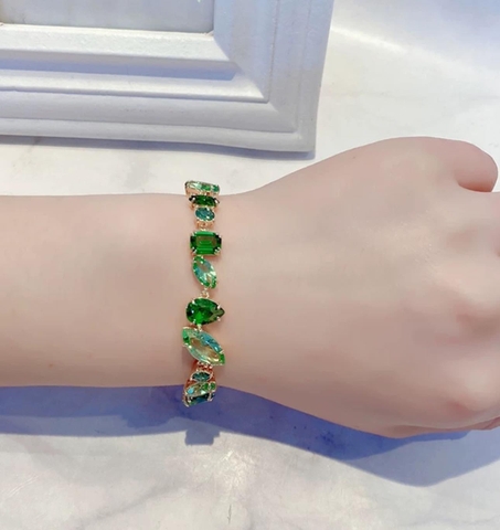 SWAROVSKI Gema bracelet (Mixed cuts, Green, Gold-tone plated) - Vòng/lắc tay SWAROVSKI - JEWELRY