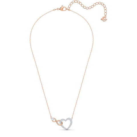 SWAROVSKI Hyperbola set (Infinity and heart, White, Mixed metal finish) - EARRINGS & NECKLACE - Khuyên tai + dây cổ hình trái tim vô cực - JEWELRY