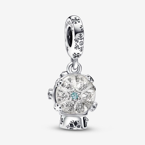 CHÍNH HÃNG - PANDORA Snowflake Snow Globe Dangle Charm (Sterling silver, Murano glass) - Hạt trang trí vòng tay hình quả cầu tuyết thuỷ tinh, bạc 925
(chỉ gồm hạt Charm - không gồm vòng tay). JEWELRY