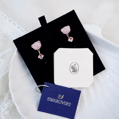 SWAROVSKI Teddy earring jackets (Bear, Pink, Rose gold-tone plated) - Khuyên tai gấu hồng - SWAROVSKI - JEWELRY