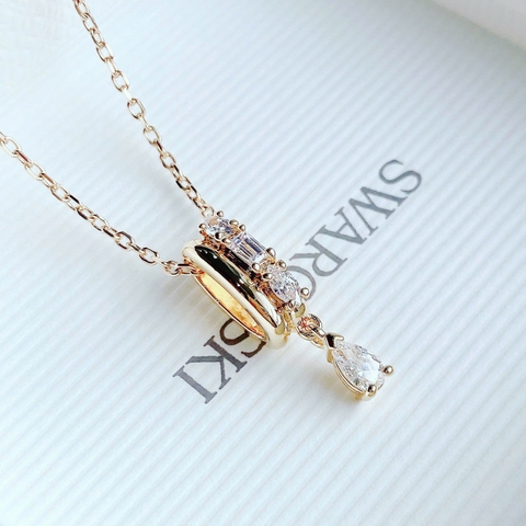 SWAROVSKI Dextera pendant (Mixed cuts, White, Gold-tone plated) - Dây cổ, chuyền, đính đá pha lê trắng - JEWELRY NECKLACE