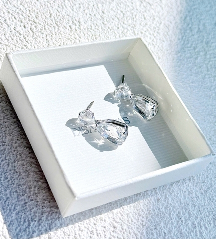 SWAROVSKI Mesmera drop earrings (White, Rhodium plated) - Khuyên tai, đính pha lê trắng - JEWERY