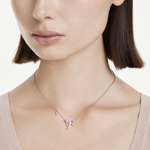 CHÍNH HÃNG - SWAROVSKI x Ariana pendant (Capsule, Mixed cuts, Dragonfly, Multicolored, Rhodium plated) - Dây cổ / chuyền, pha lê cánh chuồn chuồn - JEWELRY NECKLACE