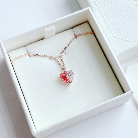 SWAROVSKI Gema Heart necklace (Heart, Pink, Rose gold-tone plated) - Dây cổ, dây chuyền tim ghép trắng và hồng - SWAROVSKI - JEWELRY NECKLACE