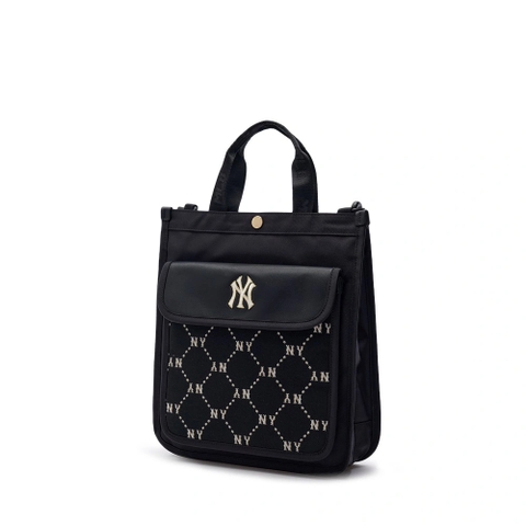Túi MLB Korea Dia Monogram Jacquard Sub crossbody tote Bag New York Yankees Black