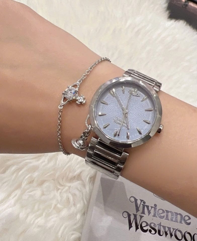 CHÍNH HÃNG - VIVIENNE WESTWOOD Reina Bracelet - Vòng, lắc tay pha lê trắng - JEWELRY