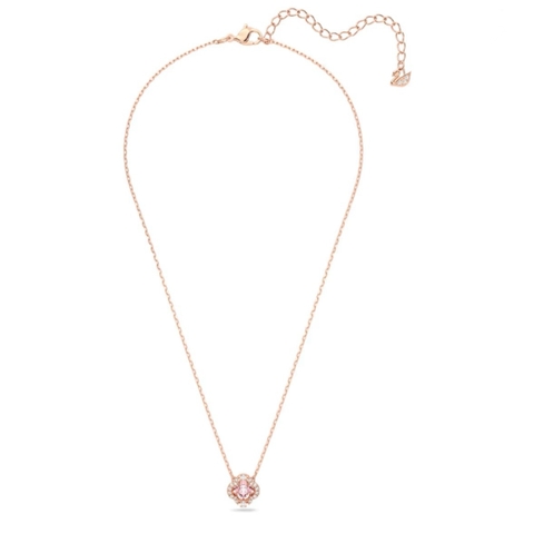 SWAROVSKI Una necklace (Clover, Pink, Rose gold-tone plated) - Dây cổ, dây chuyền pha lê hồng - JEWELRY NECKLACE