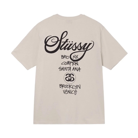 ÁO STUSSY WORLD TOUR BEIGE T-SHIRT