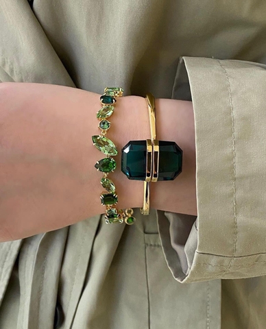 SWAROVSKI Gema bracelet (Mixed cuts, Green, Gold-tone plated) - Vòng/lắc tay SWAROVSKI - JEWELRY
