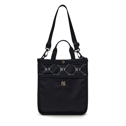MLB Dia Monogram School Bag Set (backpack + tote cross bag) NY NEWYORK Black - Bộ gồm 2 món (Balo + Túi) màu đen