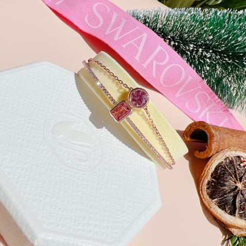 SWAROVSKI Stilla bangle (Mixed cuts, Pink, Rose gold-tone plated) - Vòng/lắc pha lê tone hồng - SWAROVSKI - JEWELR