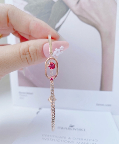 SWAROVSKI Sparkling Dance bracelet (Round cut, Oval shape, Red, Rose gold-tone plated) - Vòng/lắc tay pha lê đỏ chuyển động - JEWELRY
