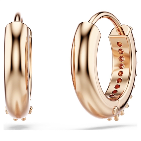 SWAROVSKI Matrix hoop earrings (Round cut, White, Rose gold-tone plated) - Khuyên tai, vòng tròn đính pha lê - JEWERY
