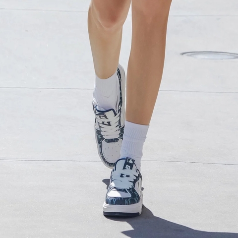 Giày MLB Chunky Liner Denim Classic Monogram New York Yankees Navy