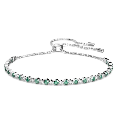 SWAROVSKI Subtle bracelet (Round cut, Green, Rhodium plated) - Vòng/lắc tay pha lê trắng, xanh - JEWELRY