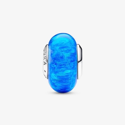 PANDORA Opalescent Ocean Deep Blue Charm (Silver Sterling, Opal Lap-created) - Hạt trang trí vòng tay hình tròn, màu xanh dương đậm, bạc 925 - JEWELRY