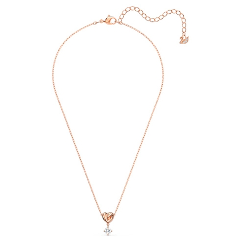 SWAROVSKI Lifelong Heart pendant (White, Rose gold-tone plated) - Dây cổ, dây chuyền HÌNH TIM PHỐI ĐÁ - SWAROVSKI - JEWELRY NECKLACE