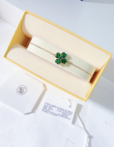 SWAROVSKI Idyllia bracelet (Mixed cuts, Clover, Green, Gold-tone plated) - Vòng/lắc tay Cỏ Bốn Lá - SWAROVSKI - JEWELRY