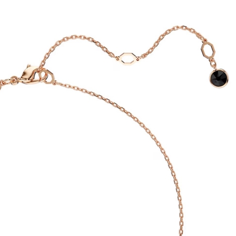 SWAROVSKI Swan pendant (Swan, Small, Black, Rose gold-tone plated) - Dây cổ, dây chuyền thiên nga đen - JEWELRY NECKLACE