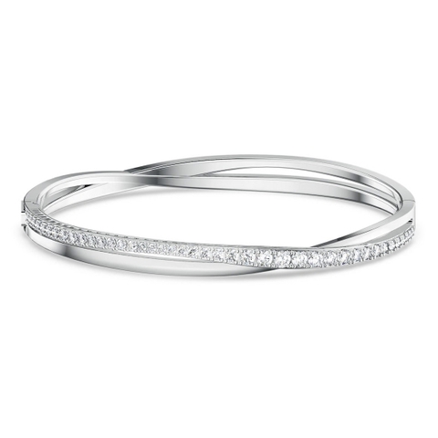 SWAROVSKI Hyperbola bangle (Round cut, White, Rhodium plated) - Vòng, lắc tay, pha lê trắng - JEWELRY BRACELET