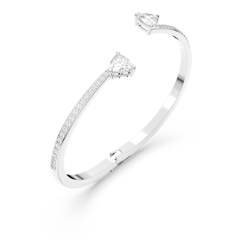 SWAROVSKI Attract Soul bangle (Heart, White, Rhodium plated) BRACELET - Vòng/lắc tay pha lê trắng - JEWELRY
